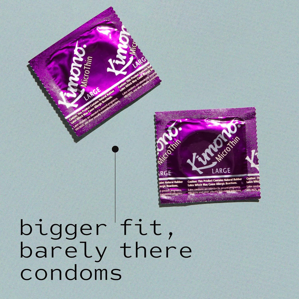 Kimono Microthin Large I Added Head Room & Length For Comfort I 5X Tested, Stronger, Reliable, & Ultra-Thin I Made With Premium Natural Latex I 3 Count