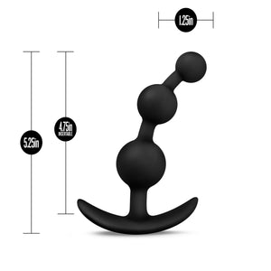 Blush Be Me 3 - Platinum Cured Puria Silicone - 3 Beaded Anal Plug - Satin Smooth Ultrasilk - Anchortech Base Stayput Design Kee