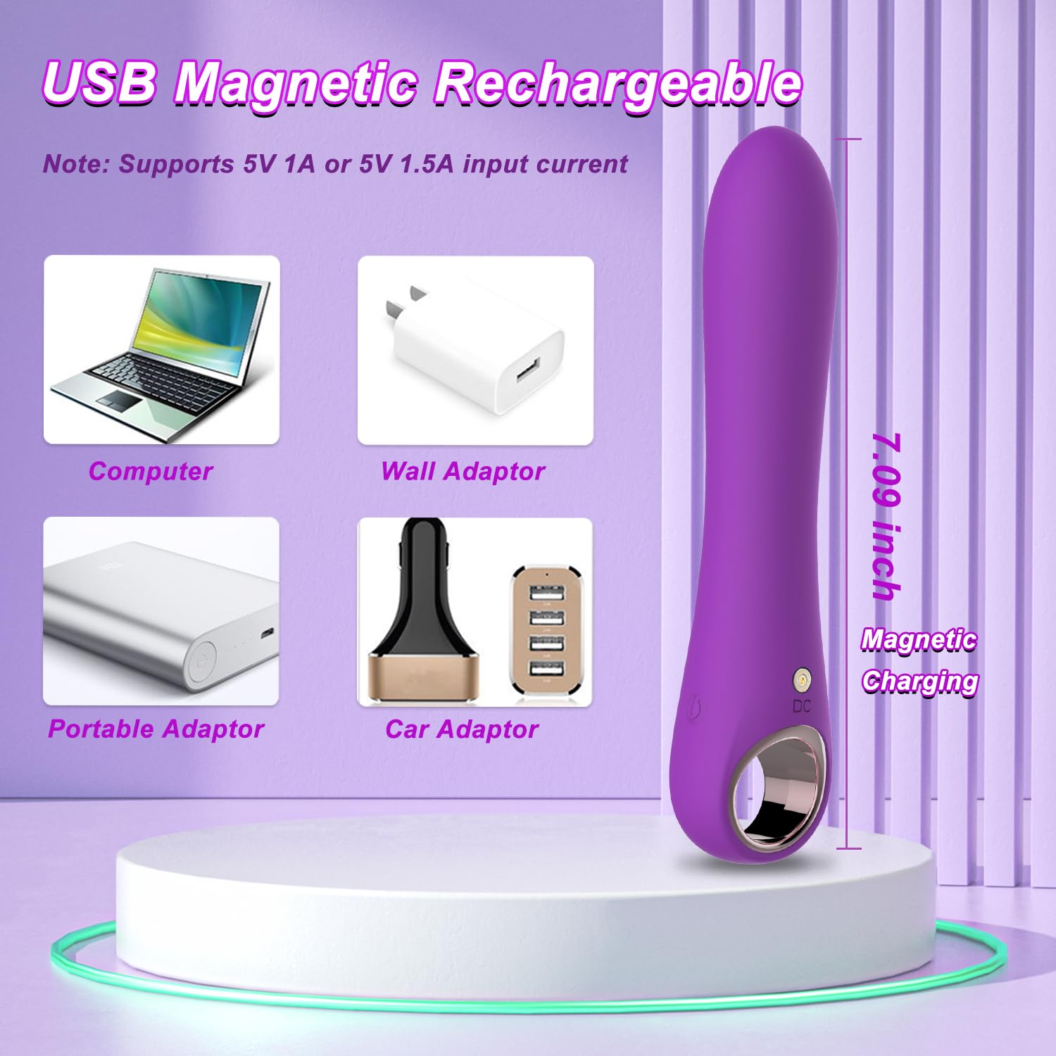 G Spot Bullet Vibrators for Women, Tuitionua Rose Vibrator with 10 Vibrations, Silicone Dildo Clitoris Vagina Anal Vibrating Mac