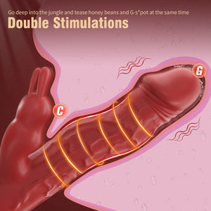 YIMOOCH Wriggling Rabbit Vibrator Sex Toys for Women, G Spot Realistic Vibrating Dildo Vibrators with 3 Powerful Wriggle Speeds