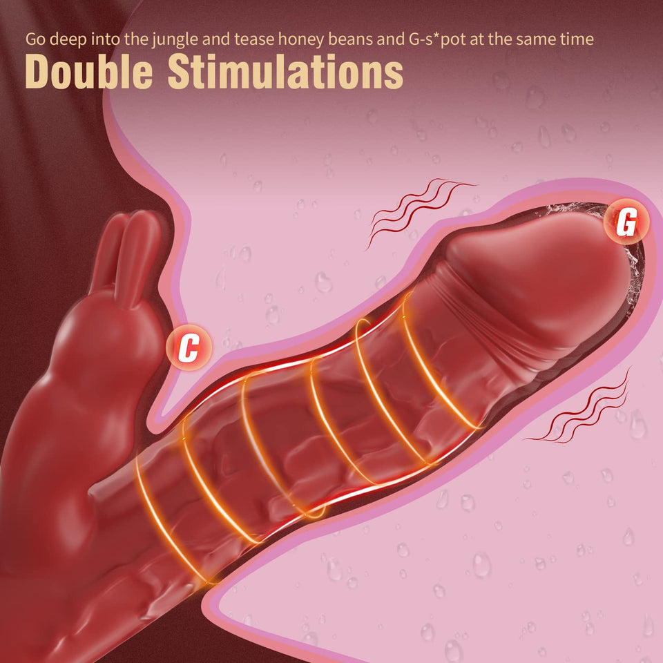 YIMOOCH Wriggling Rabbit Vibrator Sex Toys for Women, G Spot Realistic Vibrating Dildo Vibrators with 3 Powerful Wriggle Speeds