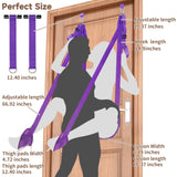 BDSM Door Sex Swing with Seat, Bondage Slave Leather Soft Plush Sex Slings with Adjustable Straps, Hanging Door Handcuffs Leg Re