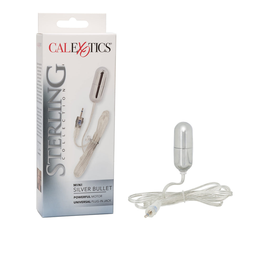 Calexotics Sterling Collection - Mini Wired Bullet Egg Vibrator - Sex Toys For Couples - Adult Vibe Massager - Silver - 1.5 Inch