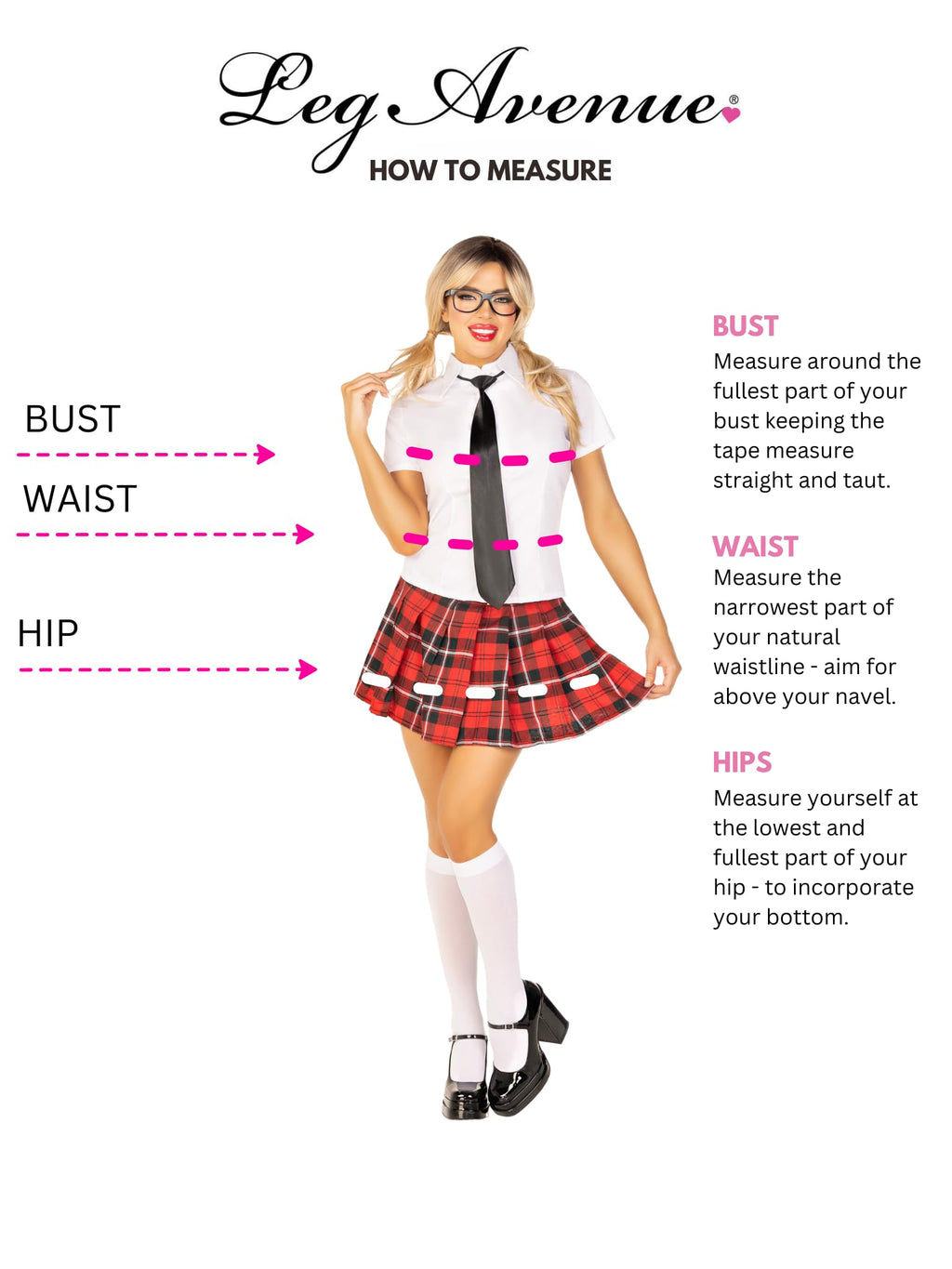 4Pc.Private School Sweetie Shirt Pleated Skirt Neck Piece Faux Frame Medium White/Red