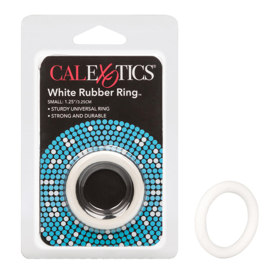 California Exotics Rubber Ring, White, Small