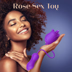 MOOLIGIRL Sex Toy Dildo Vibrator for Women - 3 in1 Rose Sex Toys Clitoral Tongue Licking Thrusting G Spot Vibrators with 9 Modes