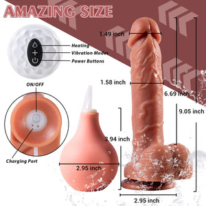 9 ' ' Silicone Vibrating Squirting Dildo with Remote Control 7 Vibration Modes, Realistic Ejaculating Penis Adult Sex Toy with E