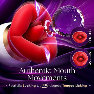 Jimiyef Vibrator Adult Sex Toys for Women - 3IN1 Mouth-Shaped Sucking Vibrator, 10 Tongue Licking 3 Sucking Nipples Anal Clit Su