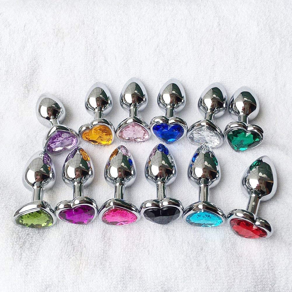 3Pcs Set Luxury Metal Butt Toys Heart Shaped Anal Trainer Jewel Butt Plug Kit S&M Adult Gay Anal Plugs Woman Men Sex Gifts Thing
