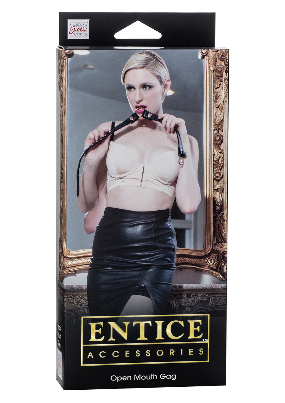 California Exotic Novelties Entice Open Mouth Gag, Black