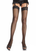 Leg Avenue Womens Fishnet Lace Top Thigh High Stockings, Black, One Size