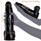 2.83 ' ' Diameter Huge Thick Dildo for G-spot Stimulation Orgasm, 13 inch Big Black Dildo with Strong Suction Cup, Realistic Gia