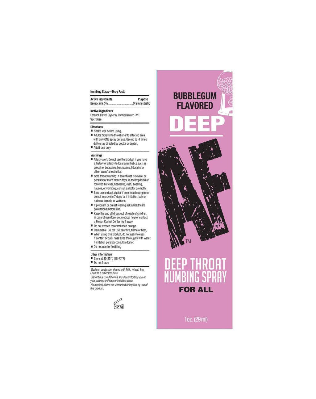 Deep Af Deep Throat Spray-Bubblegum 1Oz
