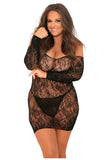 Seductive Lace Dress Black 1X/2X