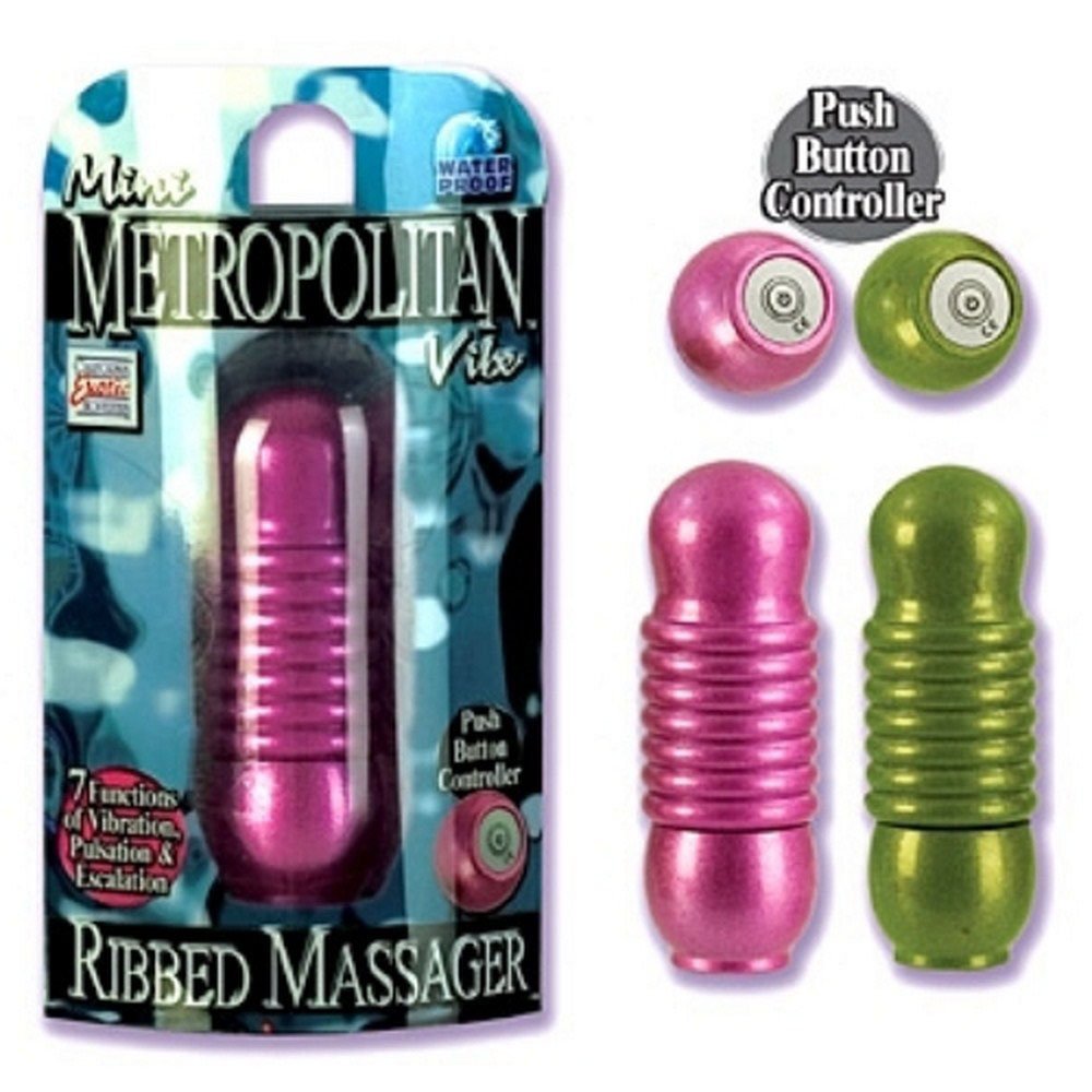 California Exotics Mini Metropolitan Ribbed 3.75'' Vibrator, Green