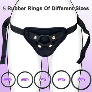 ASNOKNAE Adjustable Strap On Harness, Wearable Strapless Pegging Harness for Couples, Adult Sex Toy with Added Wide Back Strap f