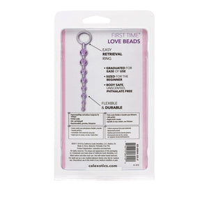 Calexotics First Time Love Beads, Butt Plug With Retrieval Ring And Graduated Anal Beads - Purple Se-0004-32-2