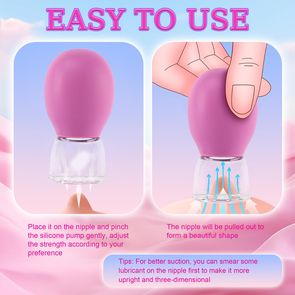 Sex Toys BDSM Nipple Toys for Women - 1 Pair Nipple Suckers Stimulator Massager, Adult Sex Toys & Games for CouplesPleasure