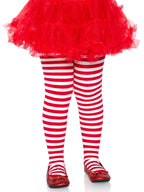 Girl Stripe Tights Medium Red/