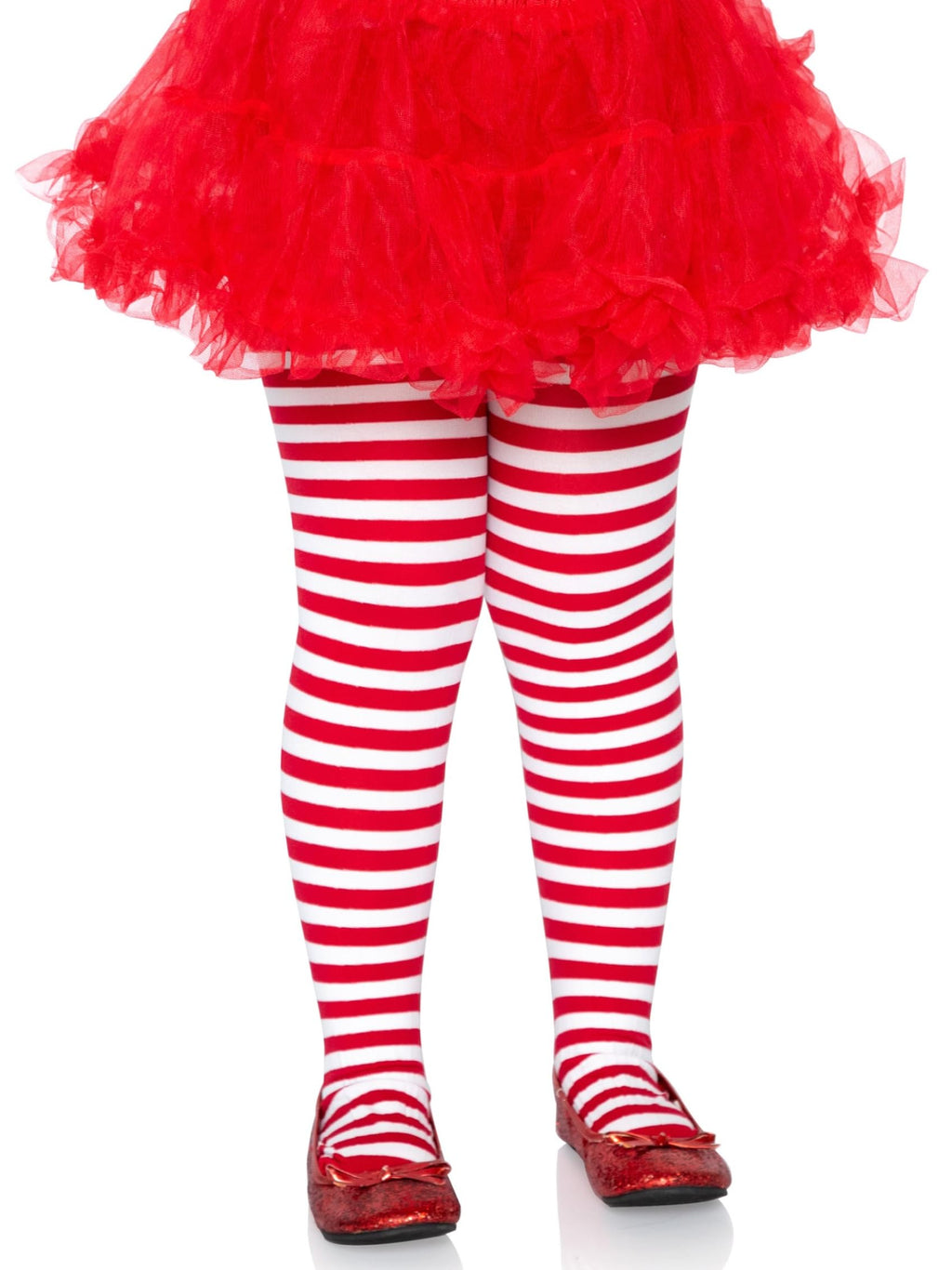 Girl Stripe Tights Large Red/W