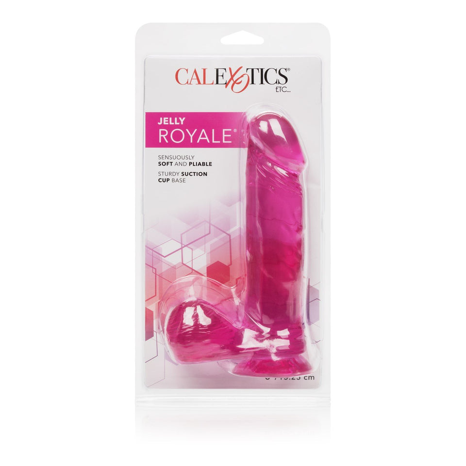Calexotics Jelly Royale Dong Dildo Sex Toy With Suction Cup - Pink, 6''