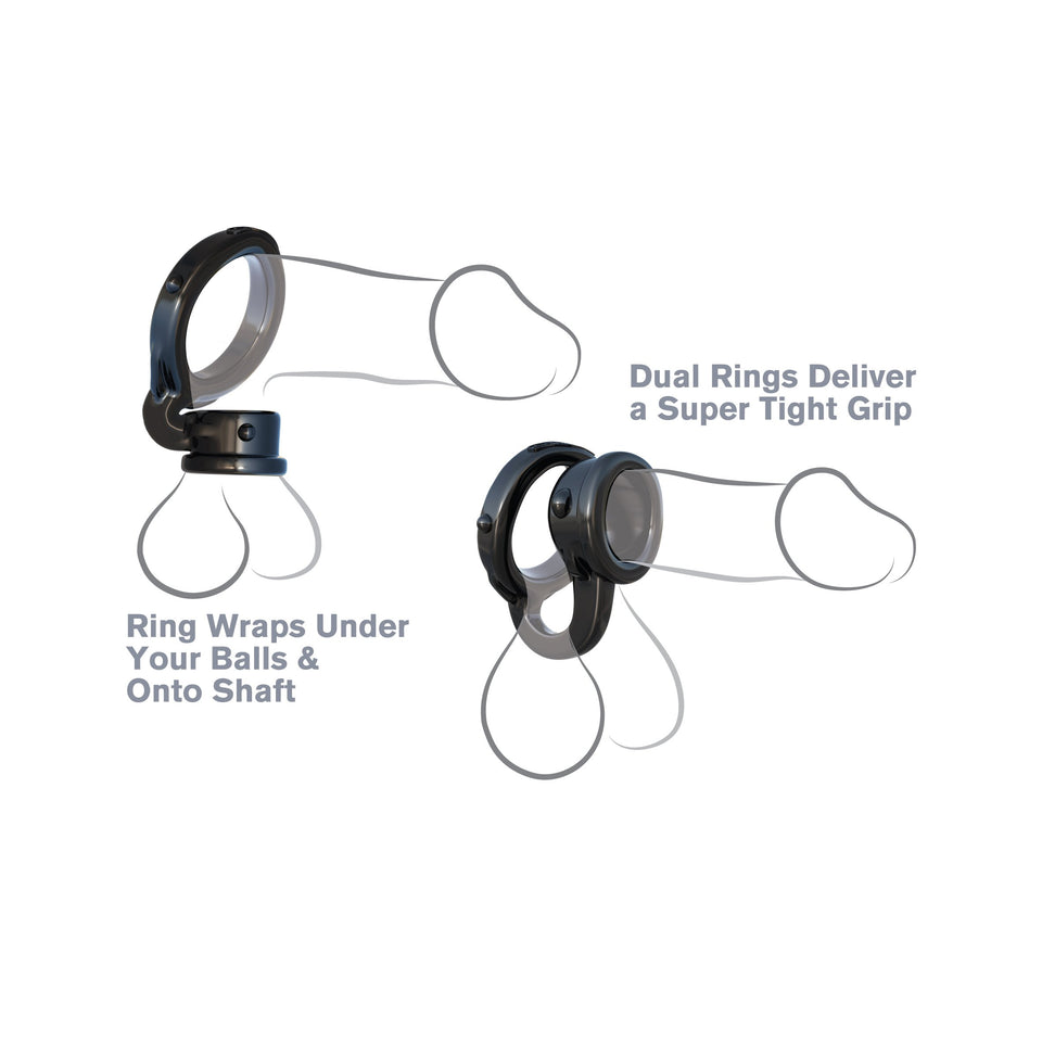 Pipedream Fantasy C-Ringz Ironman Duo-Ring Dildo Black 1 Pound