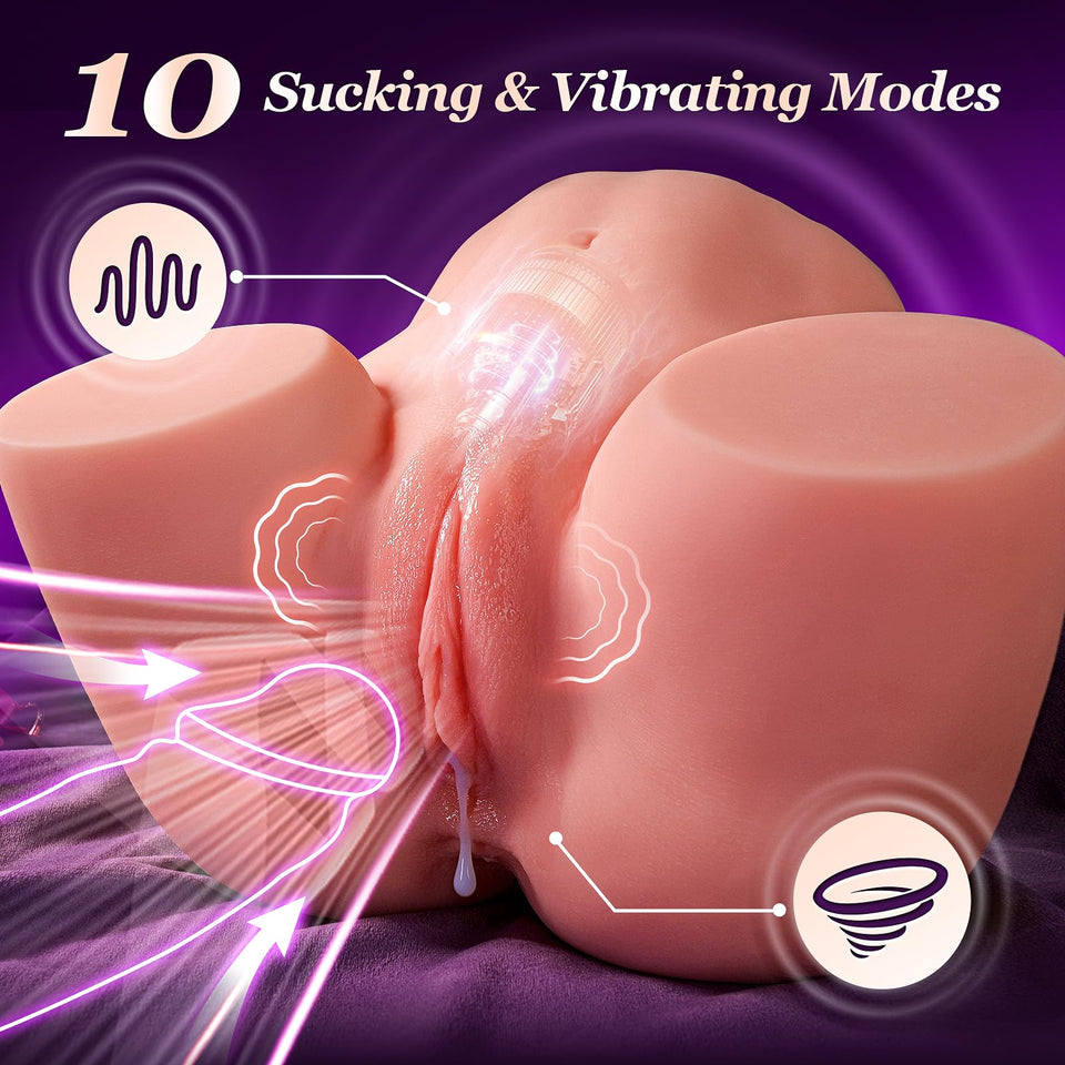 Upgraded 10 Sucking & Vibrating Sex Doll, 15LB Larger Size Electric Penis Pump Extender Enlarger Mens Penis Vibrator Sleeve Sili