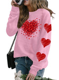 LLHXRUI Valentines Sweatshirt for Women Cute Heart Love Shirt Graphic Tees Raglan Long Sleeve Pullover Tops(Pink,Large)