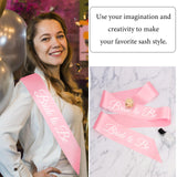 CIEHER Pink Sash Blank Satin Sash Bride Sash Custom Sash Prom Court Sash Mommy to Be Sash Birthday Sash Bride to Be Sash Bachelo