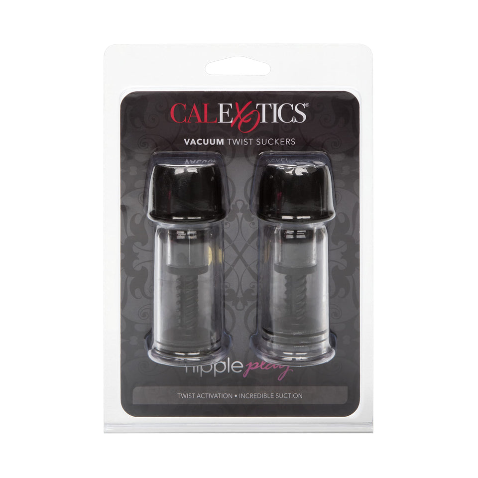Calexotics Novelties Nipple Play Vacuum Twist Suckers, Black/Clear