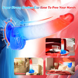 Huge Thick Clear Dildo 2.38 '' Diameter 1 '' Long, XL Big Fat G Spot Anal Dildos with Strong Suction Cup, Red Blue Jelly Soft Re