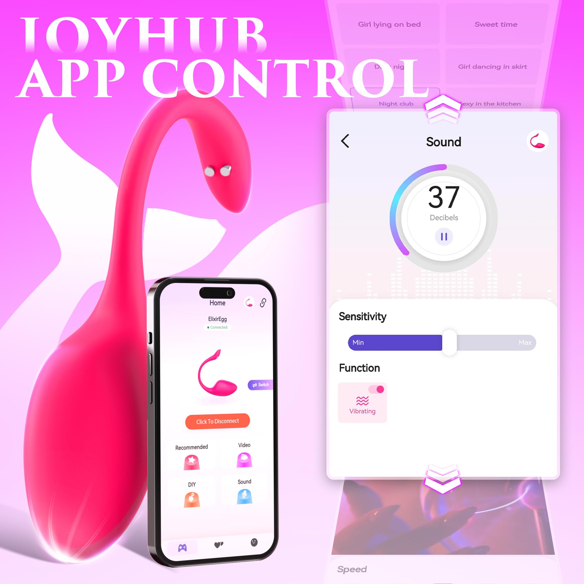 ECRVOM Sex Toys Vibrator for Women Men - Wearable Panty Dildo Vibrators with 9 Vibrations, G spot Clitoral Anal Vibrators, Rose