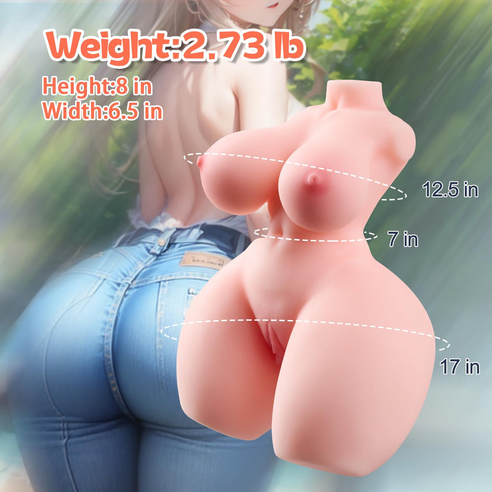 2.7lbs Sex Doll Small Male Masturbator Male Stroker, Ass Toy Mini Pocket Pussy Small Sex Doll Torso with 2 Holes Sex Toys for Me