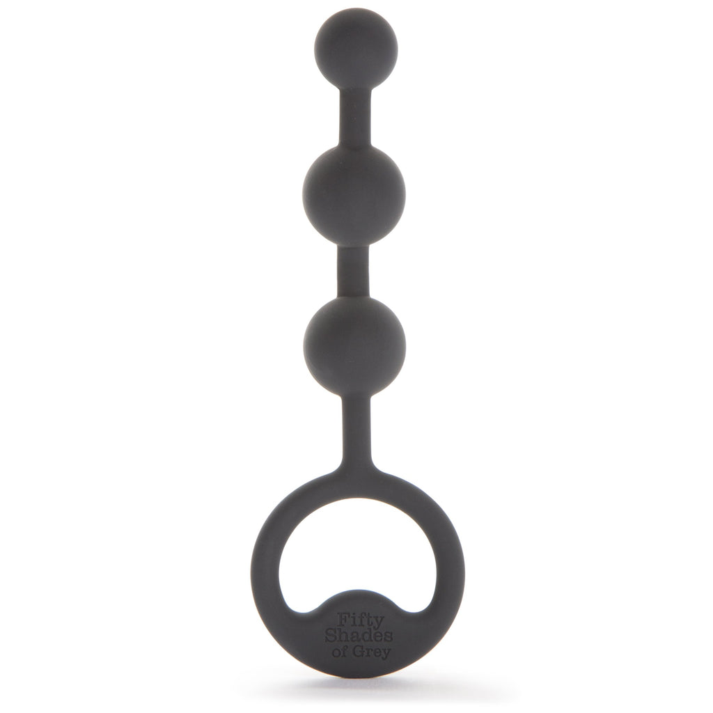 Fifty Shades Of Grey Carnal Bliss Black Silicone Anal Pleasure Beads - Petite Size - 3.5 Inch