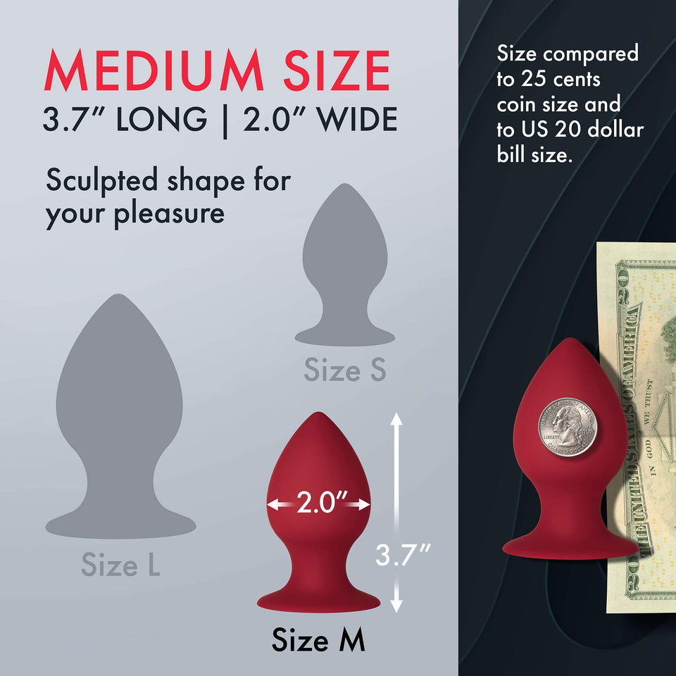 Forto Silicone F98 Butt Plug For Men And Women  Erotic Anal Plug Dildo Silicone  Red  Medium