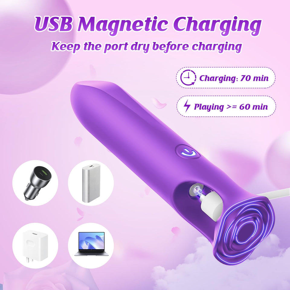 DFEUSY Mini Bullet Vibrator - App Long Distance Vibrator Sex Toys, G Spot Lipstick Vibrator with 9 Vibration Modes, Discreet Fem