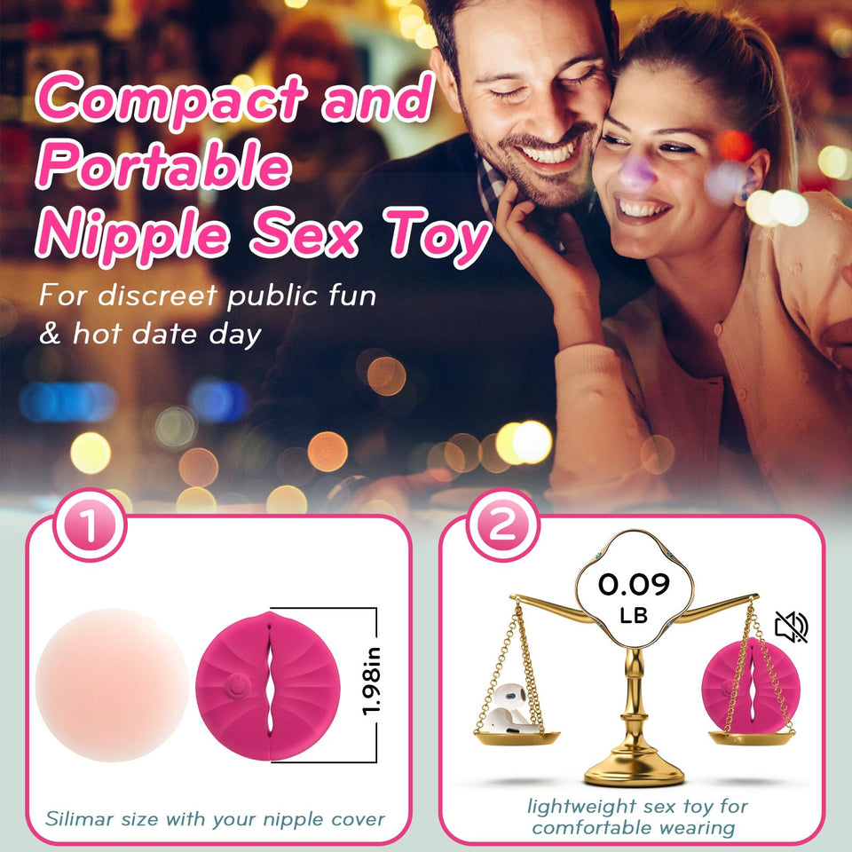 lvhua Nipple Toys Nipple Vibrator, Nipple Clamps Sex Pleasure Women with 10 Vibration Modes, Silicone Lightweight Invisible Nipp
