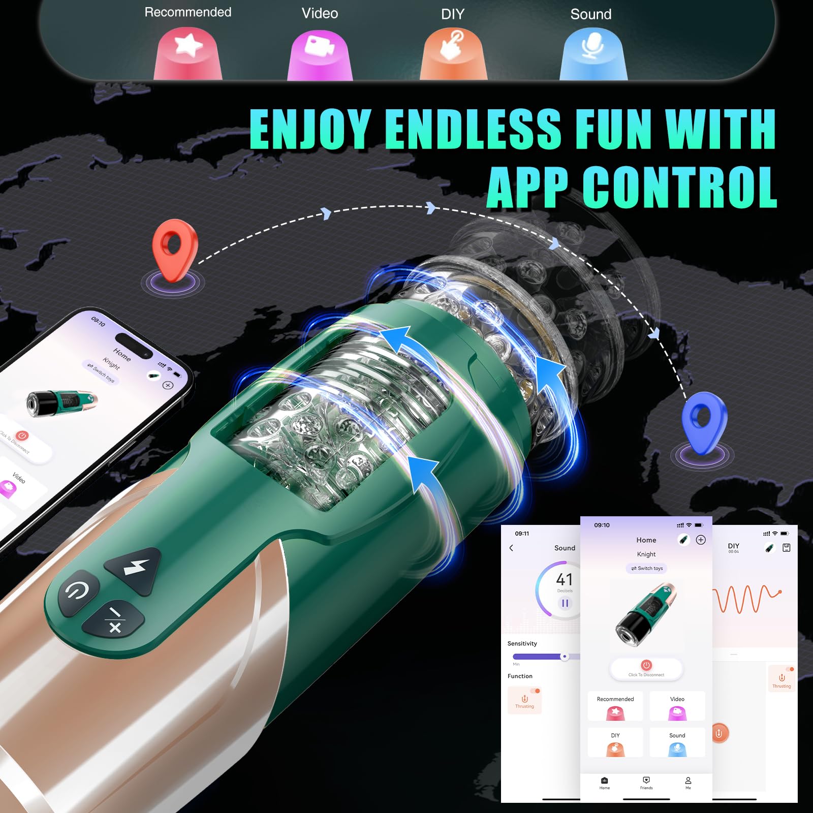 Sex Toys for Men Male Masturbator - Automatic Male Sex Toy with 7 Thrusting & Rotating Modes, Electric Pocket Pussy for Male Mas