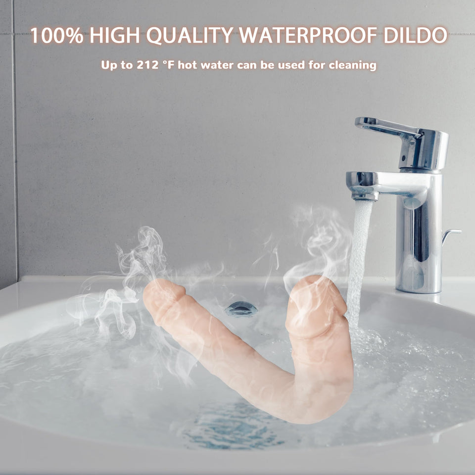11.8 * 1.37 Inches Double Dildo Crystal Jelly Realistic Anal Long Dildo Penis Soft and Flexible with Veins and Glans Adult Sex T
