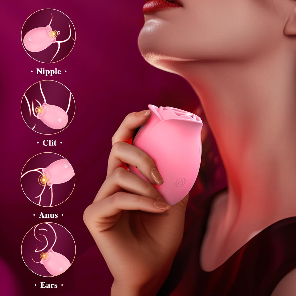 Gasevimo Vibrator Sex Toys Adult Toys - APP Control Rose Sex Toy Adult Toy with 9 Sucking & Vibrating Modes for Women Nipple Toy