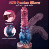 9.7in Huge Fantasy Monster Tentacle Dildo, Large Dragon Horse Thick Anal Knot Giant Big Dog Alien Silicone Knotted Dildo with Su