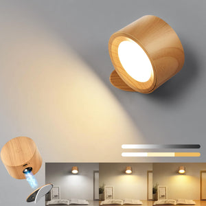 Auderwin Led Magnetic Wall Lights Battery Operated Wall Cordless Sconces, 3 Color Temperatures & Dimmable, 360 Rotation Recharge