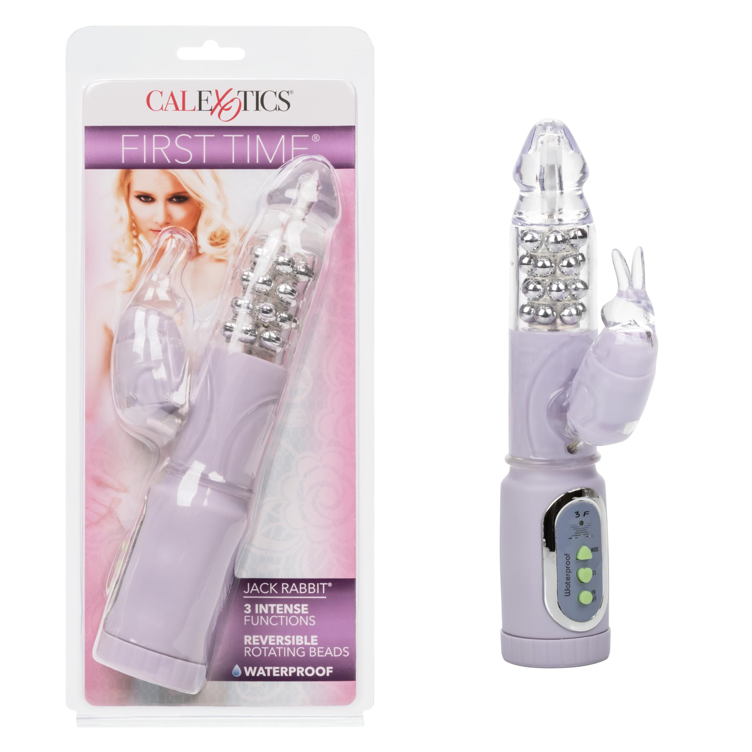 CalExotics First Time Jack Rabbit Vibrator with 3 Intense Functions of Vibration and Waterproof - Purple SE-0004-51-2