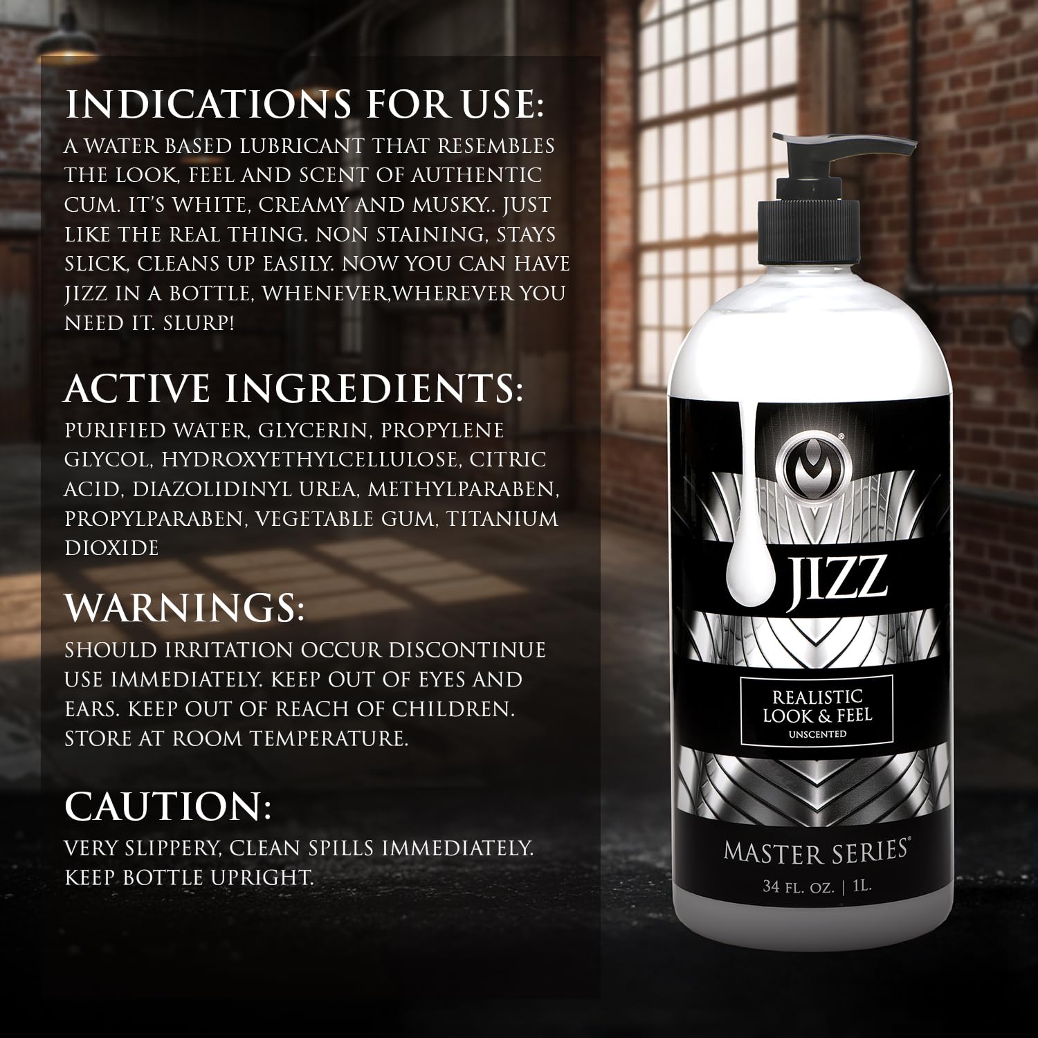Master Series Unscented Jizz Lube 34Oz