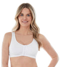 Bestform 5006014 Comfortable Unlined Wireless Cotton Stretch Sports Bra with Front Closure