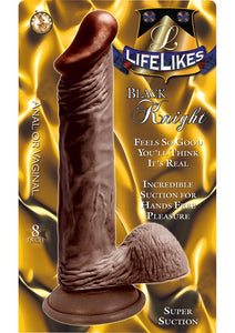 Lifelikes Black Knight Dildo, Brown, 8 Inch
