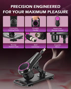 SENSUA Automatic Thrusting Dildo Machine with 7 Attachments & Remote Control - Black Adult Sex Toy for Couples & Masturbation