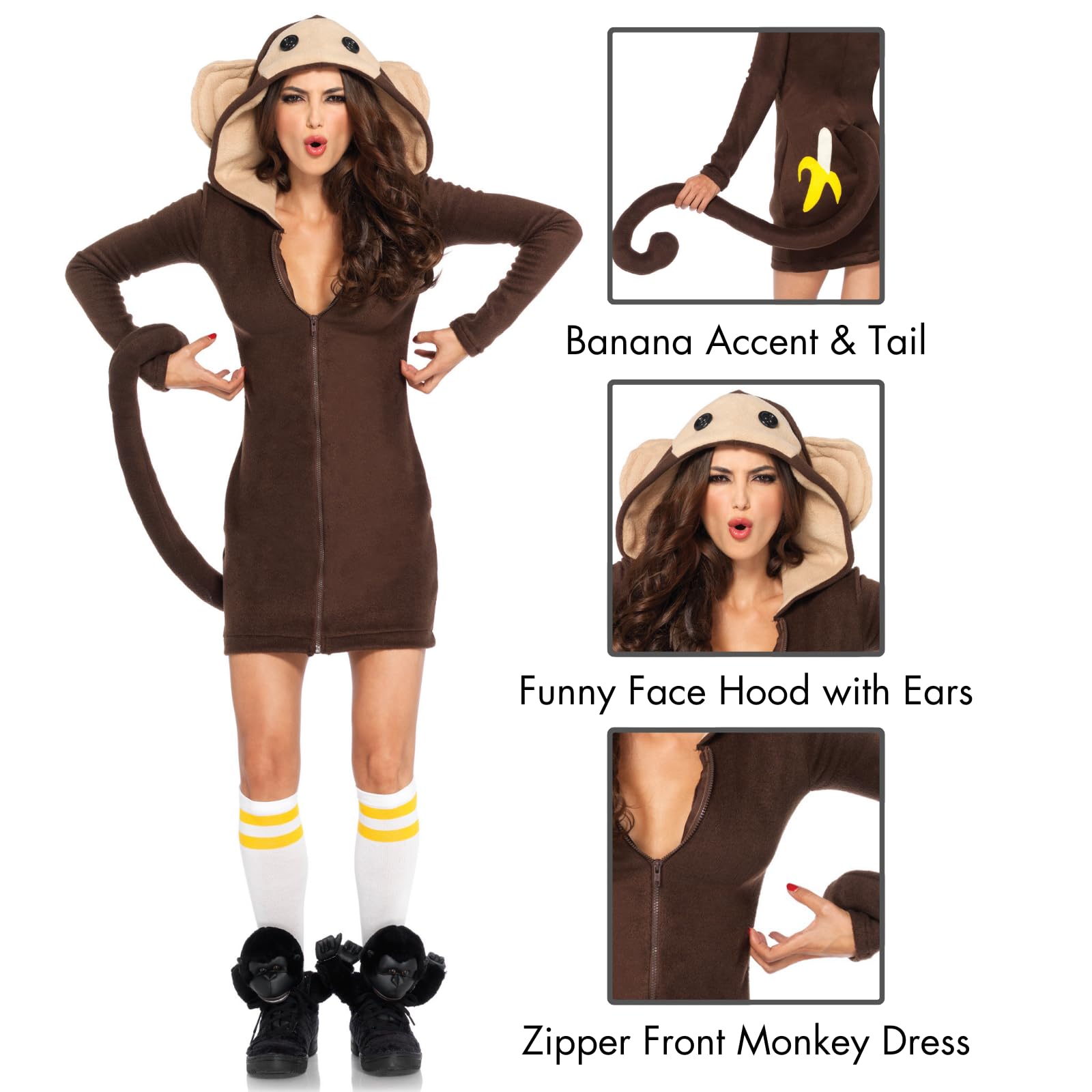 Cozy Monkey,Dress W/Attached T