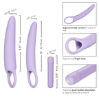 Calexotics Dr Laura Berman Intimate Basics Isabelle - 2 Piece Vibrating Silicone Dilators Set With Ergonomic Finger Loop - Waterproof Fetish Sex Toys For Couples - Purple