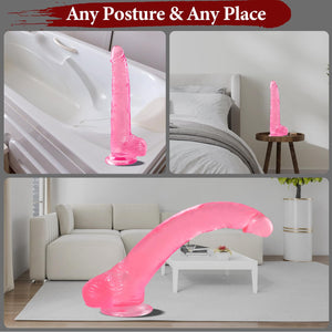 Big Dildo, 11.61 Inch Thick Dildos Lifelike Skin-Touching Feeling, Soft Pink Dildo with Strong Suction Cup, Big Size G-spot Peni